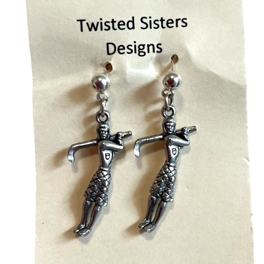 New - Golf Lady Earrings - Handmade